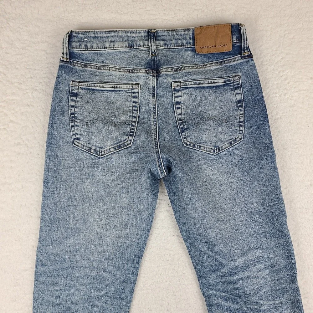 American Eagle‎ Jeans Mens 30x32 Blue Airflex+ Slim Fit Light Wash Denim